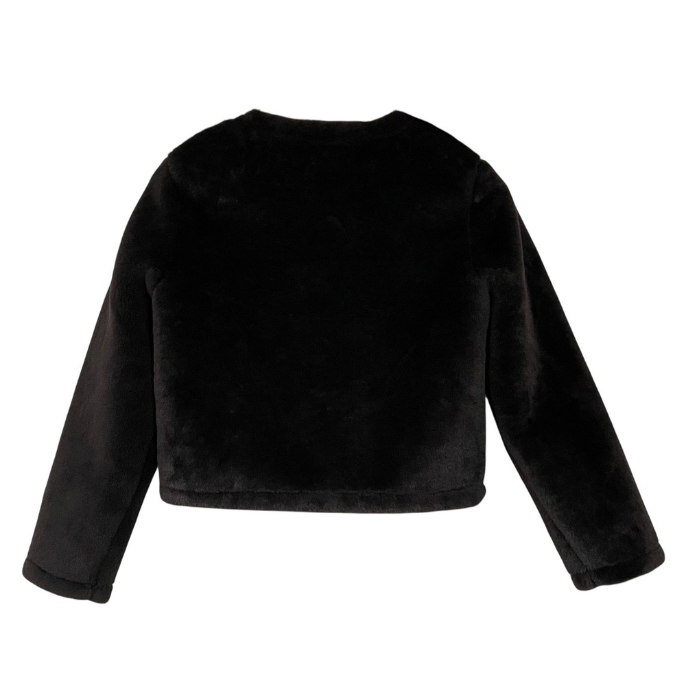 Zara Womens Double Faced Faux Fur Toggle Crop Jacket Brown Cozy Luxury Minimal S - Picture 5 of 16